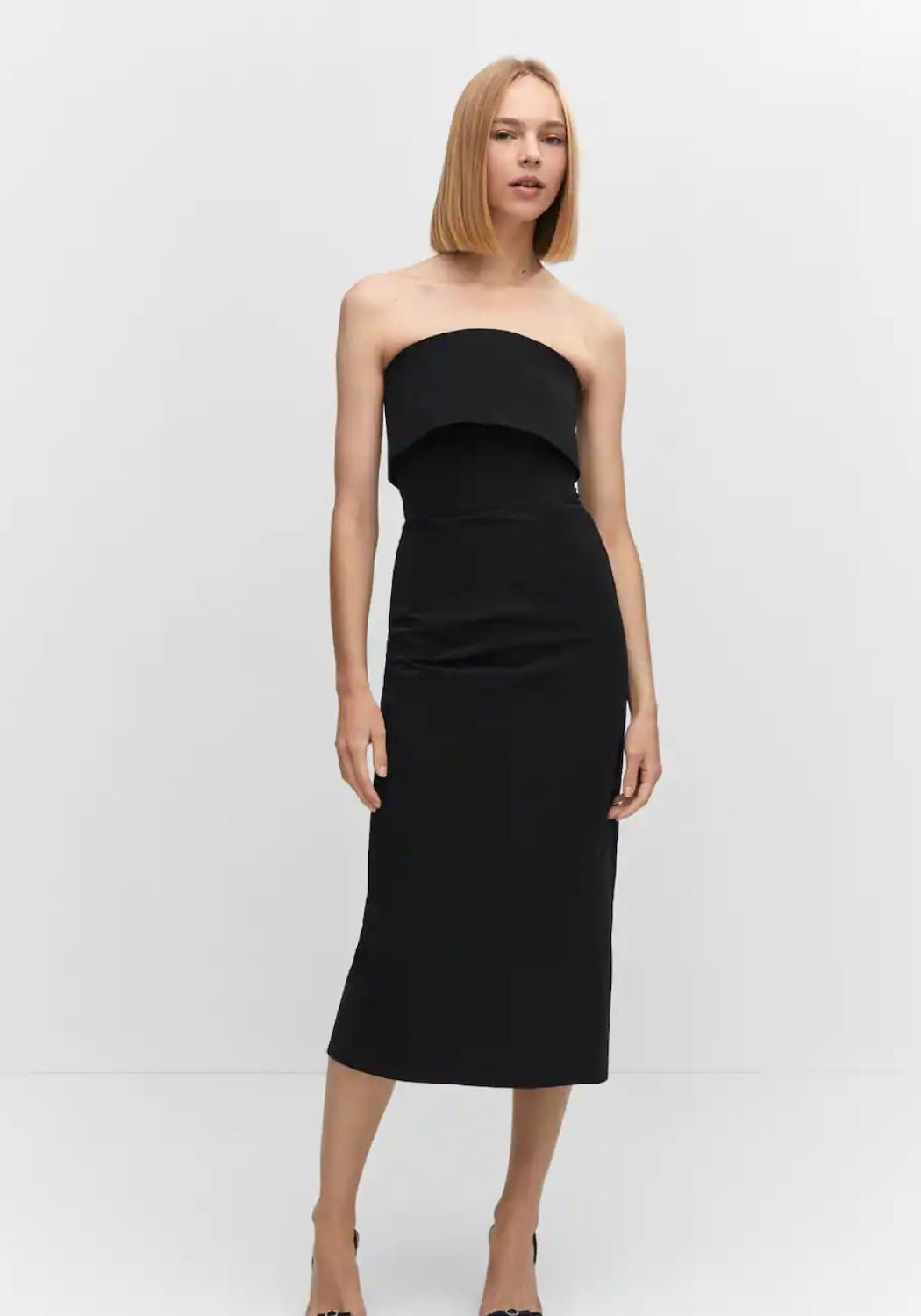 Strapless slit dress